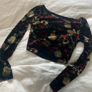 Urban outfitter velvet crop top